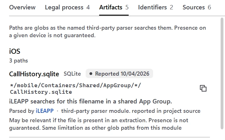 DEVI Registry artifact paths for an app